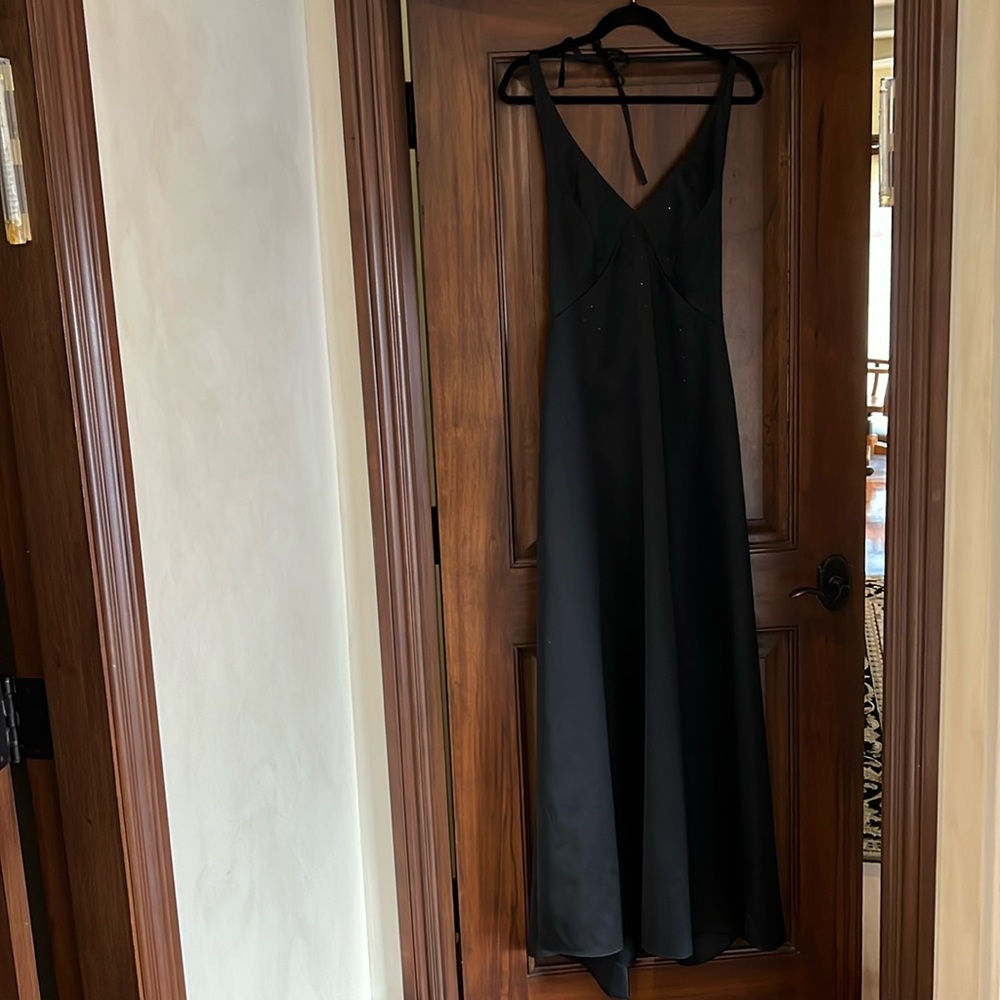 A. B. S Evening: Black Halter, Open Back Gown. - image 1